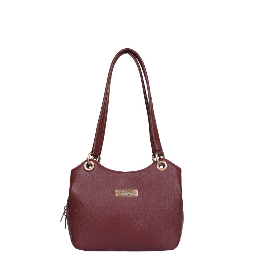 Cherry Red Leather Women Top Handle Shoulder Hobo Bag Ladies Satchel Handbag